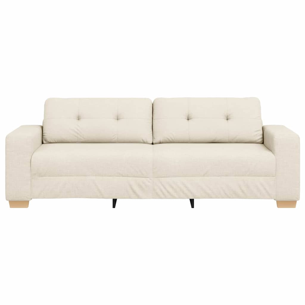 Sofa with Cushion with Pillow Beige 220 x 78 x 84 cm Linen